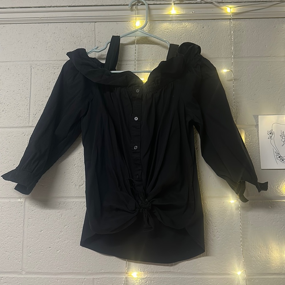 Black off shoulder loft top